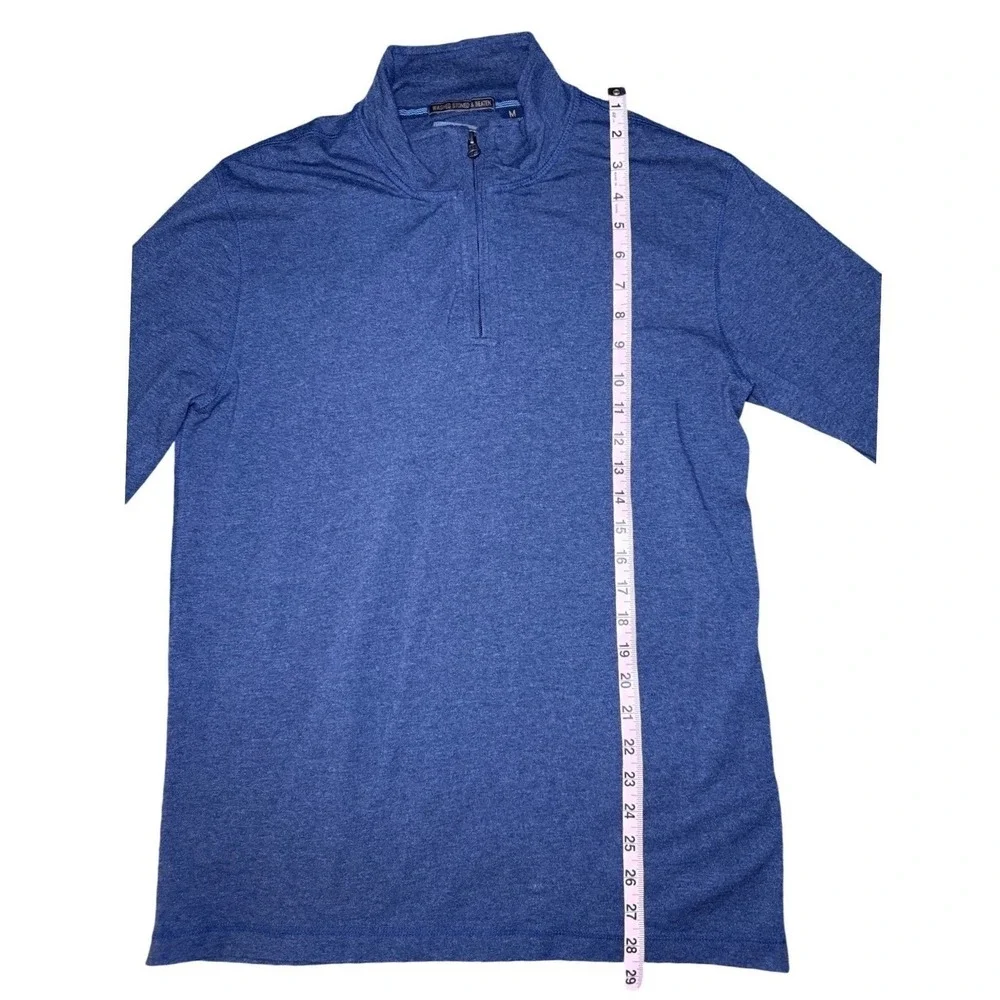 Vintage 1946 Quarter Zip Pullover Men Size Medium Blue Heathered Cotton Blend